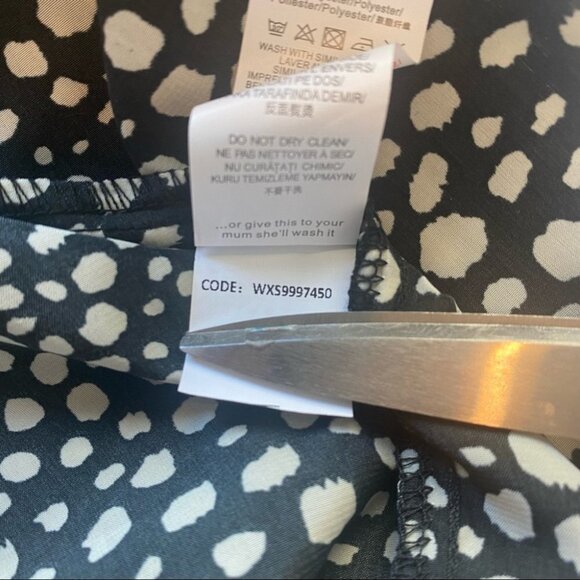 Black and White leopard print‎ front slit pencil skirt size 10 - Picture 7 of 11